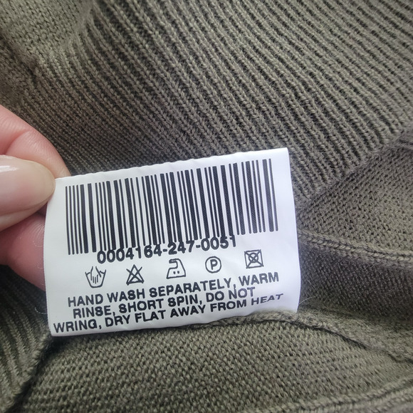 Barbour Mens C44 Wool Sweater Pullover Crew Neck Ribbed Knit Jumper Green - Picture 12 of 12